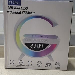 LED Wireless Charging Speaker with Clock